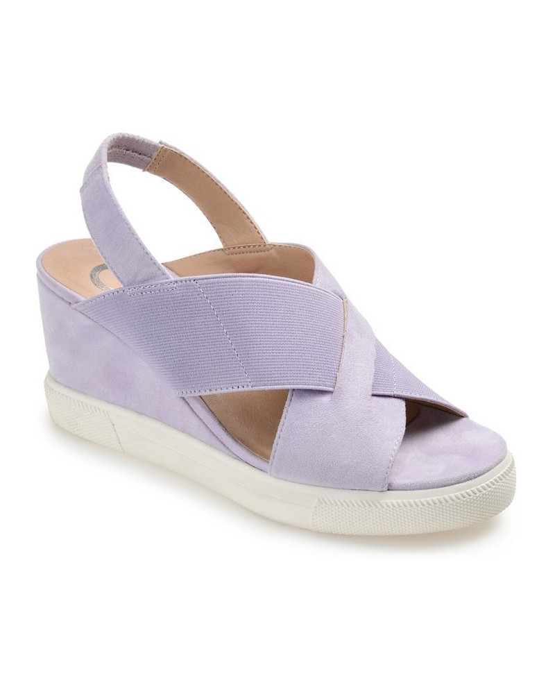 Women's Ronnie Wedge Sandals Purple $50.99 Shoes