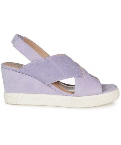 Women's Ronnie Wedge Sandals Purple $50.99 Shoes