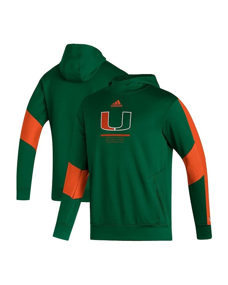 Men's Green Miami Hurricanes 2021 Sideline AEROREADY Pullover Hoodie $29.40 Sweatshirt