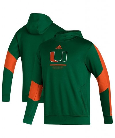 Men's Green Miami Hurricanes 2021 Sideline AEROREADY Pullover Hoodie $29.40 Sweatshirt