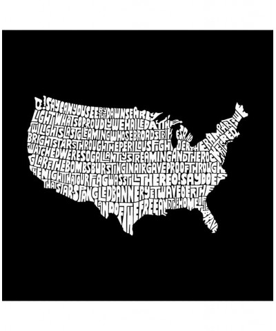 Men's Word Art Long Sleeve T-Shirt - The Star Spangled Banner Black $23.99 T-Shirts