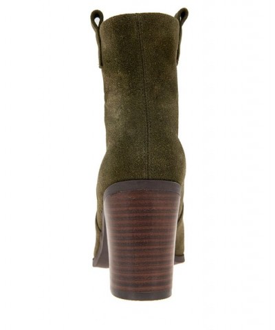 Women's Jayda Western Bootie Green $76.05 Shoes