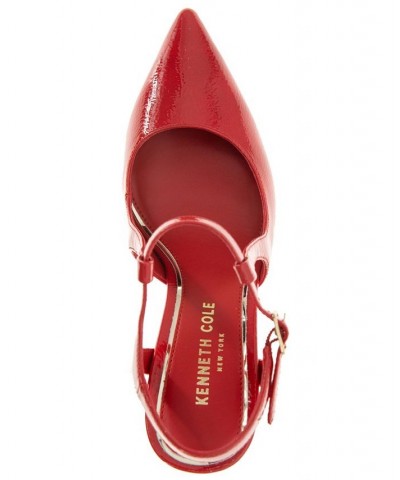 Women's Romi Ankle Sling Pumps Red $66.72 Shoes