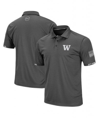 Men's Charcoal Washington Huskies Operation Hat Trick Military-Inspired Appreciation Digi Camo Polo Shirt $27.50 Polo Shirts