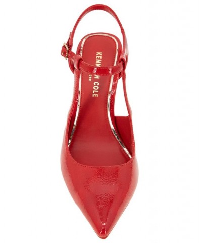 Women's Romi Ankle Sling Pumps Red $66.72 Shoes