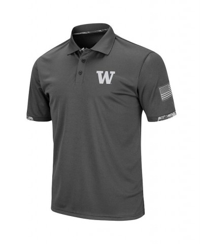 Men's Charcoal Washington Huskies Operation Hat Trick Military-Inspired Appreciation Digi Camo Polo Shirt $27.50 Polo Shirts