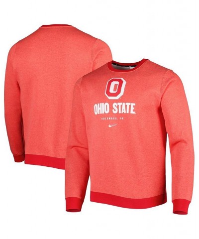 Men's Heathered Scarlet Ohio State Buckeyes Vault Stack Club Fleece Pullover Sweatshirt $27.60 Sweatshirt