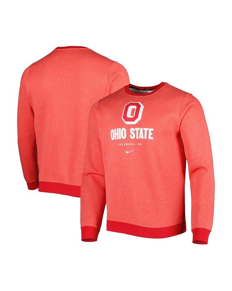 Men's Heathered Scarlet Ohio State Buckeyes Vault Stack Club Fleece Pullover Sweatshirt $27.60 Sweatshirt