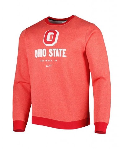 Men's Heathered Scarlet Ohio State Buckeyes Vault Stack Club Fleece Pullover Sweatshirt $27.60 Sweatshirt