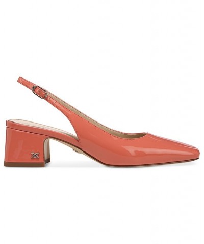 Terra Snip-Toe Slingback Block-Heel Pumps Pink $52.50 Shoes