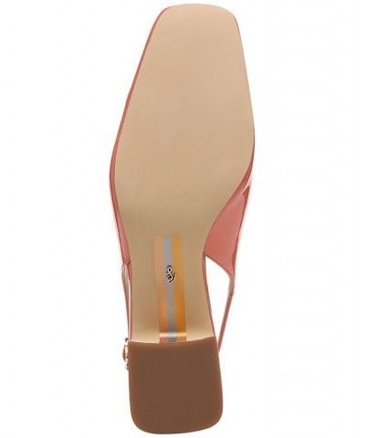 Terra Snip-Toe Slingback Block-Heel Pumps Pink $52.50 Shoes