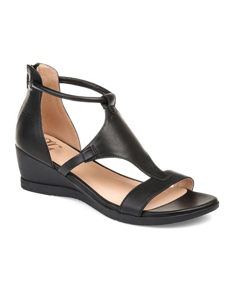 Women's Trayle Wedge Sandals Black $45.00 Shoes