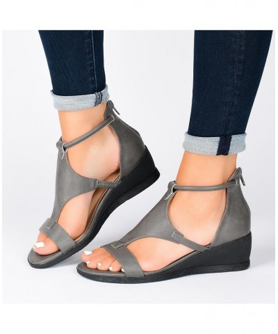 Women's Trayle Wedge Sandals Black $45.00 Shoes