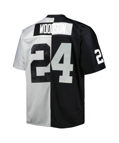 Men's Charles Woodson Black, Silver Las Vegas Raiders Big and Tall Split Legacy Retired Player Replica Jersey $72.96 Jersey