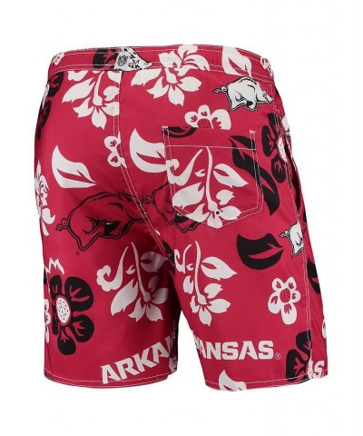 Men's Cardinal Arkansas Razorbacks Floral Volley Logo Swim Trunks $31.50 Swimsuits