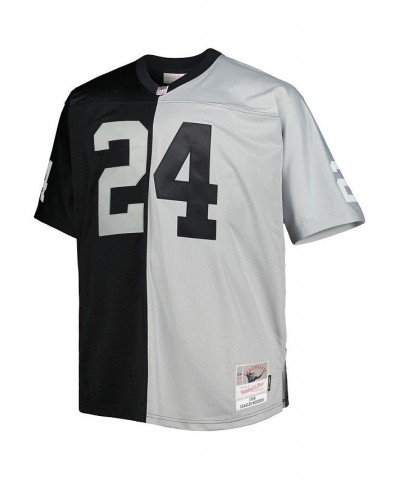 Men's Charles Woodson Black, Silver Las Vegas Raiders Big and Tall Split Legacy Retired Player Replica Jersey $72.96 Jersey