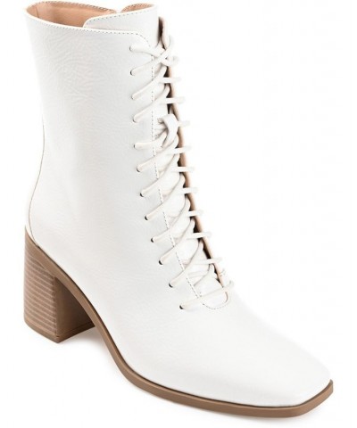 Women's Covva Lace-Up Booties White $43.20 Shoes