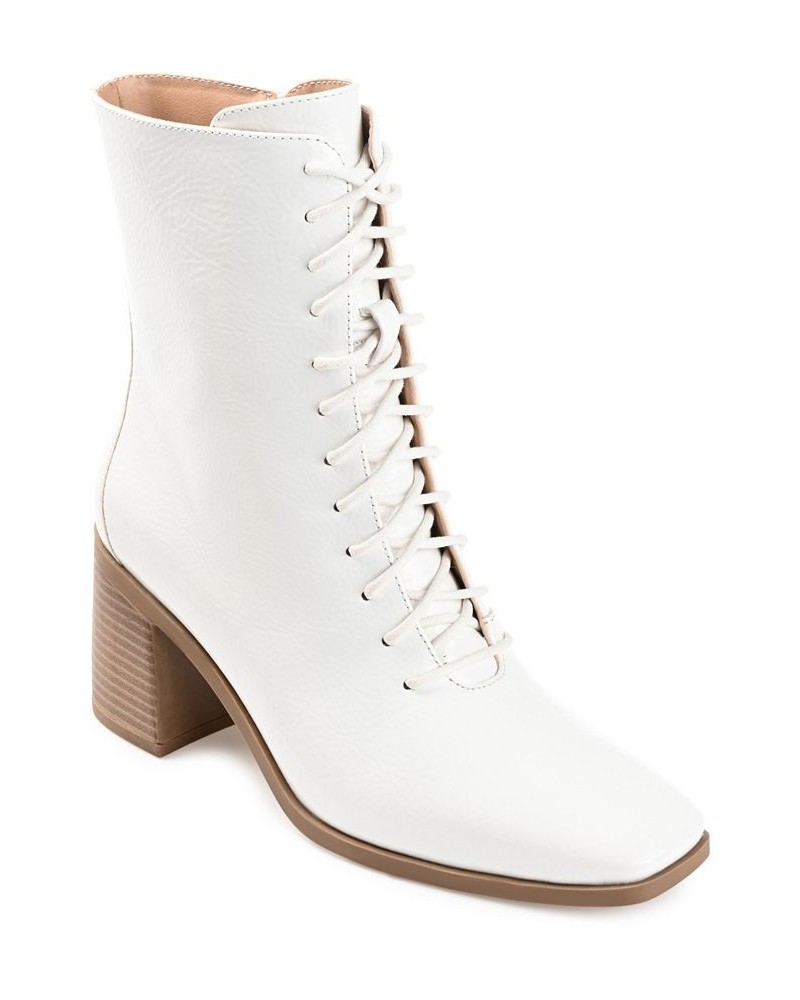 Women's Covva Lace-Up Booties White $43.20 Shoes