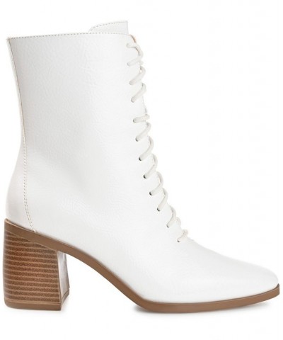 Women's Covva Lace-Up Booties White $43.20 Shoes