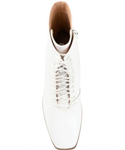 Women's Covva Lace-Up Booties White $43.20 Shoes