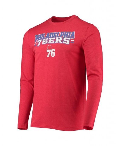 Men's Royal, Red Philadelphia 76ers Long Sleeve T-shirt and Pants Sleep Set $29.40 Pajama