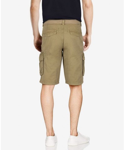 Men's Belted Double Pocket Cargo Shorts New Khaki $22.32 Shorts