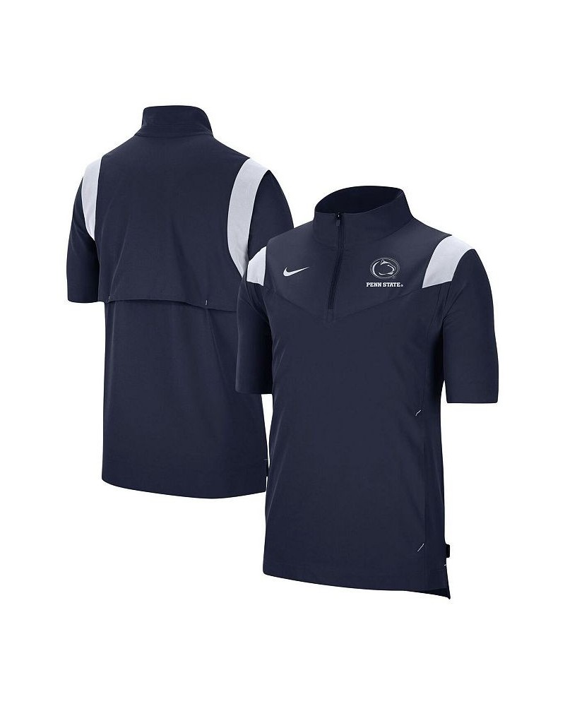 Men's Navy Penn State Nittany Lions Coach Short Sleeve Quarter-Zip Jacket $43.19 Jackets