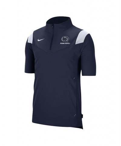 Men's Navy Penn State Nittany Lions Coach Short Sleeve Quarter-Zip Jacket $43.19 Jackets