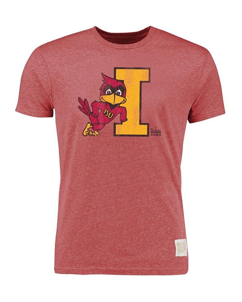 Men's Heather Cardinal Iowa State Cyclones Vintage-Like Tri-Blend T-shirt $22.50 T-Shirts