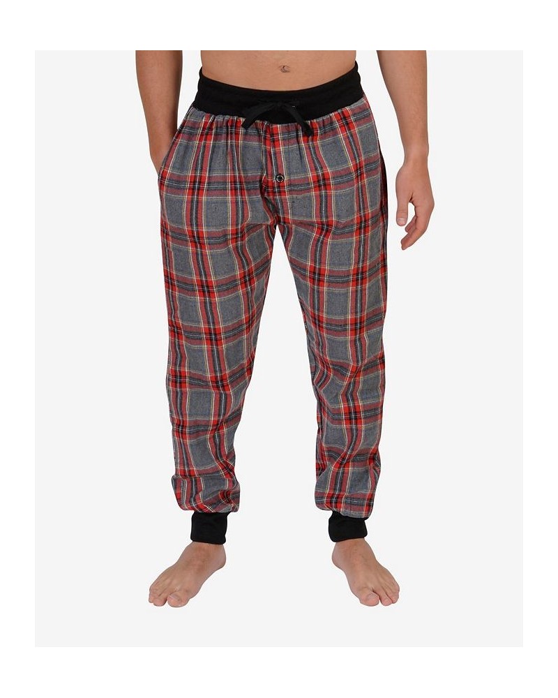 Men's Flannel Jogger Lounge Pants Gray, Red Plaid $22.08 Pajama