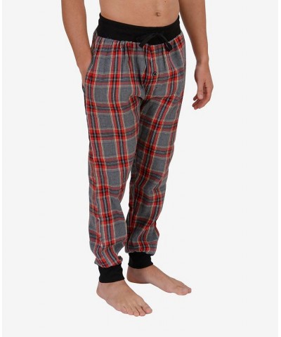 Men's Flannel Jogger Lounge Pants Gray, Red Plaid $22.08 Pajama