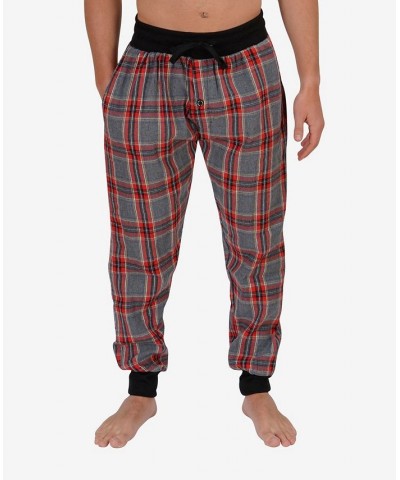 Men's Flannel Jogger Lounge Pants Gray, Red Plaid $22.08 Pajama