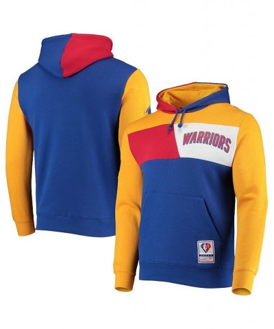 Men's Royal San Francisco Warriors Hardwood Classics 75th Anniversary Colorblock Pullover Hoodie $43.00 Sweatshirt