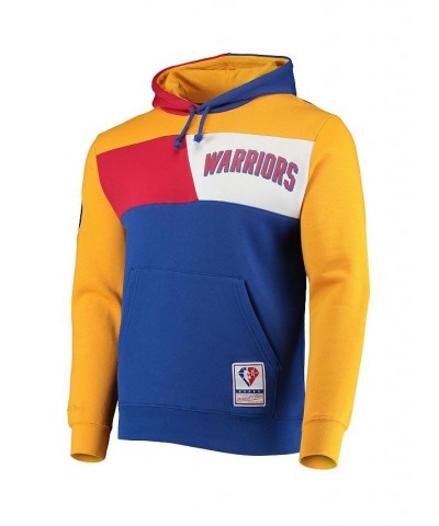 Men's Royal San Francisco Warriors Hardwood Classics 75th Anniversary Colorblock Pullover Hoodie $43.00 Sweatshirt