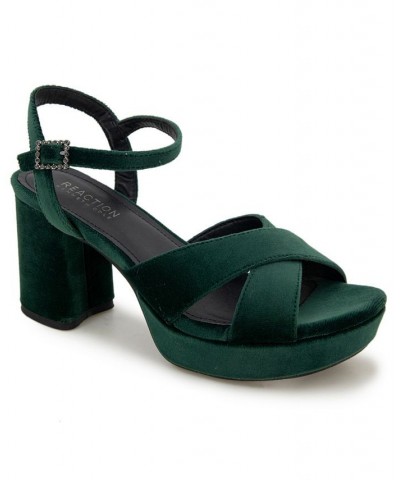 Women's Reeva Criss-Cross Platform Dress Sandals Green $32.70 Shoes