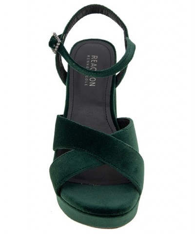 Women's Reeva Criss-Cross Platform Dress Sandals Green $32.70 Shoes