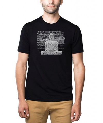 Men's Premium Word Art T-Shirt - Zen Buddha Black $22.05 T-Shirts