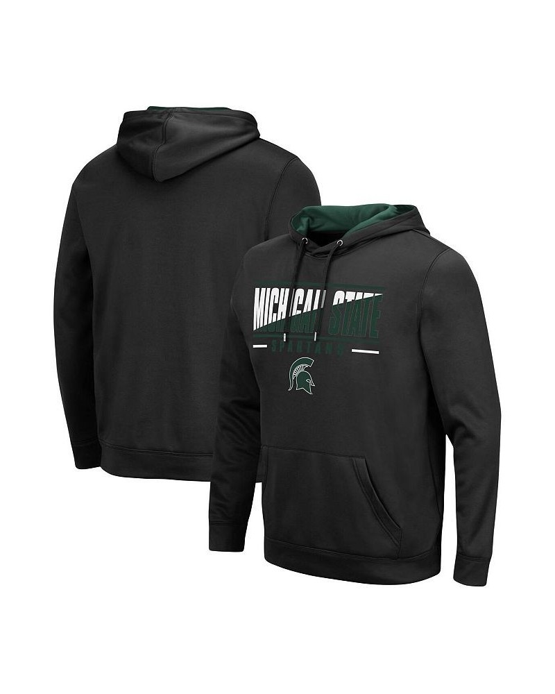 Men's Black Michigan State Spartans Slash Stack 2.0 Pullover Hoodie $26.00 Sweatshirt