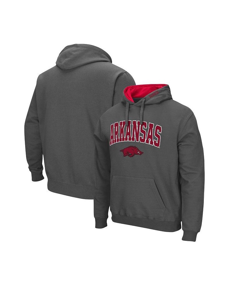 Men's Charcoal Arkansas Razorbacks Arch and Logo 3.0 Pullover Hoodie $27.60 Sweatshirt