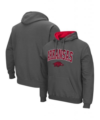 Men's Charcoal Arkansas Razorbacks Arch and Logo 3.0 Pullover Hoodie $27.60 Sweatshirt