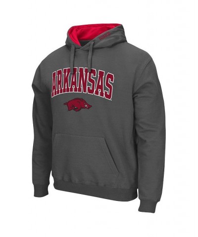 Men's Charcoal Arkansas Razorbacks Arch and Logo 3.0 Pullover Hoodie $27.60 Sweatshirt