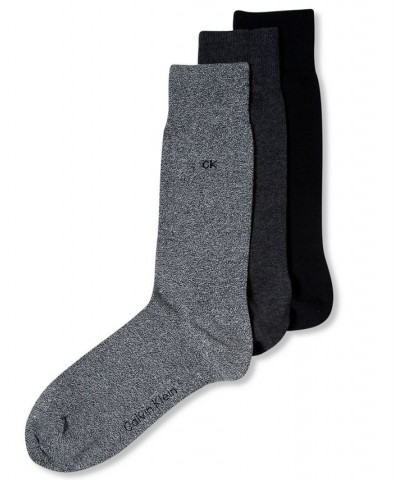 Men's Socks, Combed Flat Knit Crew 3 Pack Gray $11.49 Socks