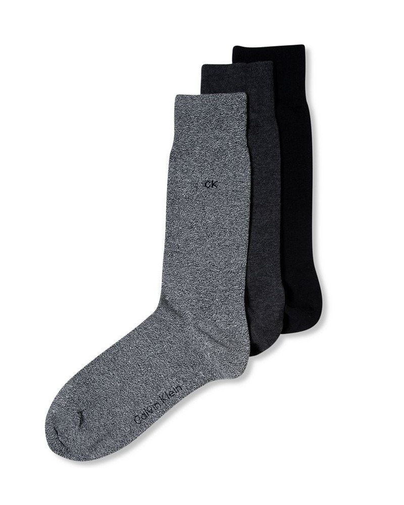 Men's Socks, Combed Flat Knit Crew 3 Pack Gray $11.49 Socks