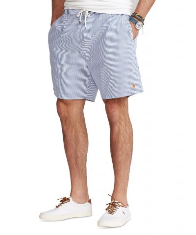 Men's Big & Tall Traveler Seersucker Swim Trunks Blue $34.65 Swimsuits