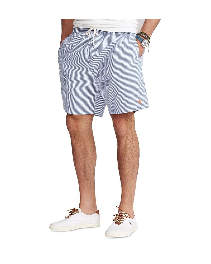 Men's Big & Tall Traveler Seersucker Swim Trunks Blue $34.65 Swimsuits