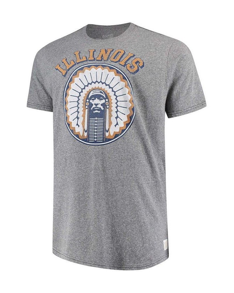 Men's Gray Illinois Fighting Illini Tri-Blend T-shirt $29.49 T-Shirts