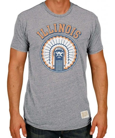 Men's Gray Illinois Fighting Illini Tri-Blend T-shirt $29.49 T-Shirts