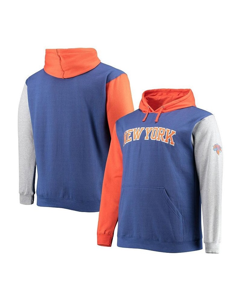 Men's Branded Royal, Orange New York Knicks Big and Tall Double Contrast Pullover Hoodie $28.00 Sweatshirt