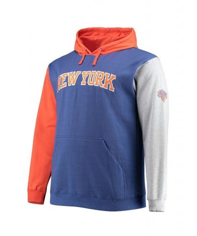 Men's Branded Royal, Orange New York Knicks Big and Tall Double Contrast Pullover Hoodie $28.00 Sweatshirt