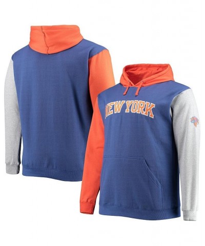 Men's Branded Royal, Orange New York Knicks Big and Tall Double Contrast Pullover Hoodie $28.00 Sweatshirt